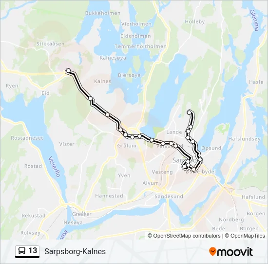 13 Bus Line Map