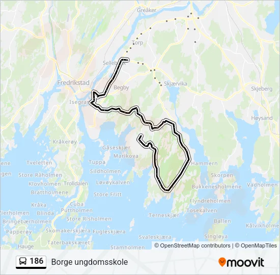 186 Bus Line Map