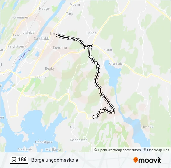 186 Bus Line Map