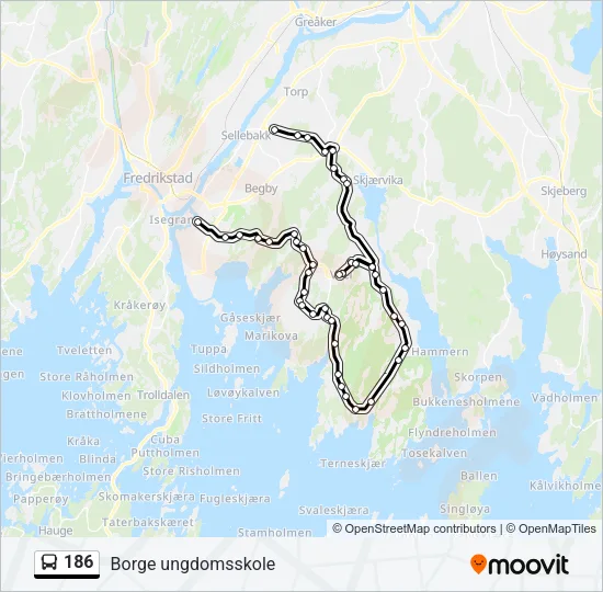 186 Bus Line Map