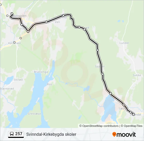 257 Bus Line Map