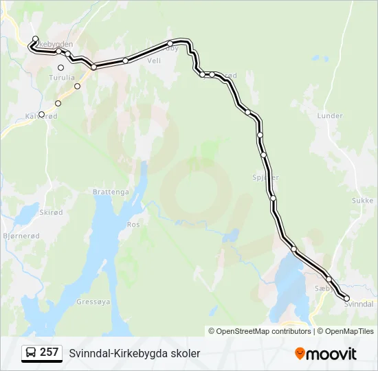 257 Bus Line Map