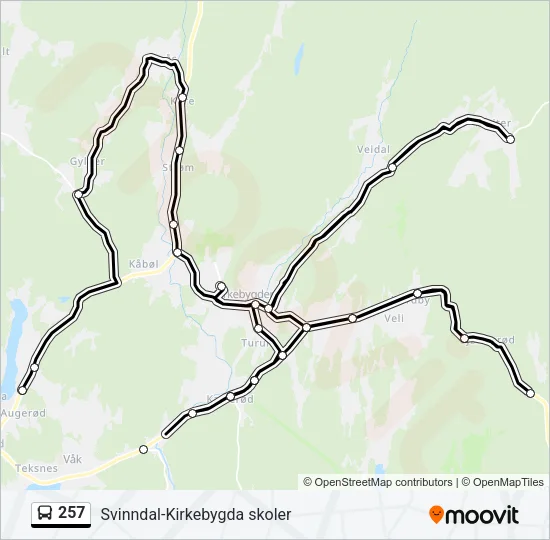 257 Bus Line Map