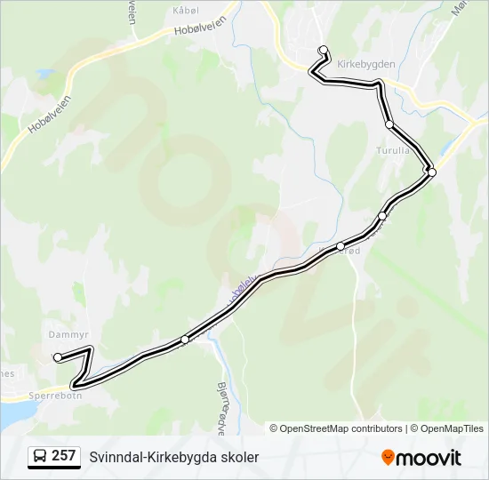 257 Bus Line Map