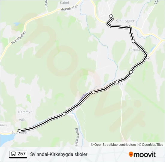 257 Bus Line Map