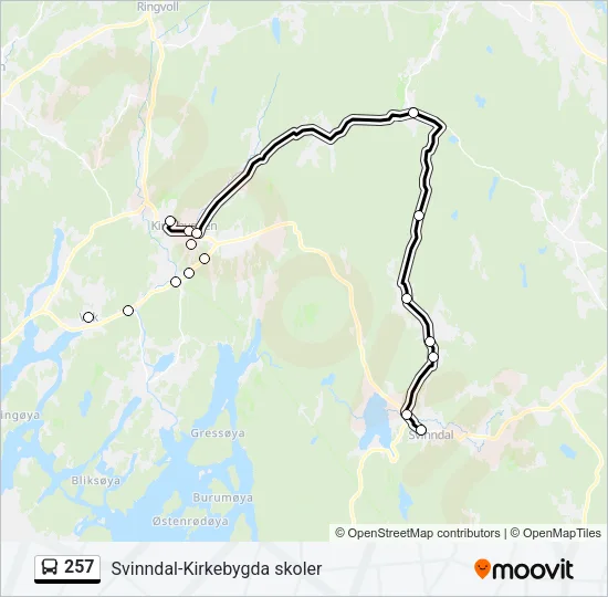 257 Bus Line Map
