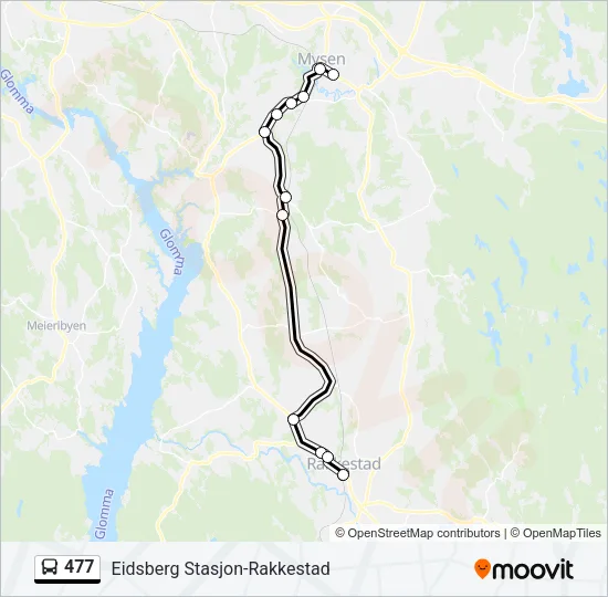 477 Bus Line Map