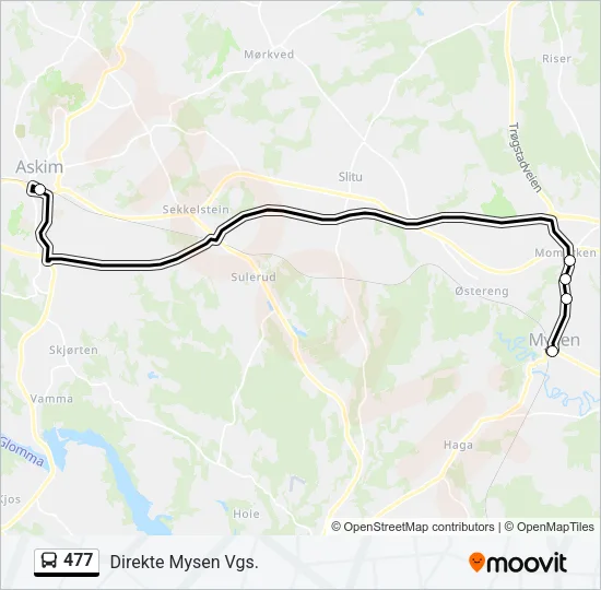477 Bus Line Map