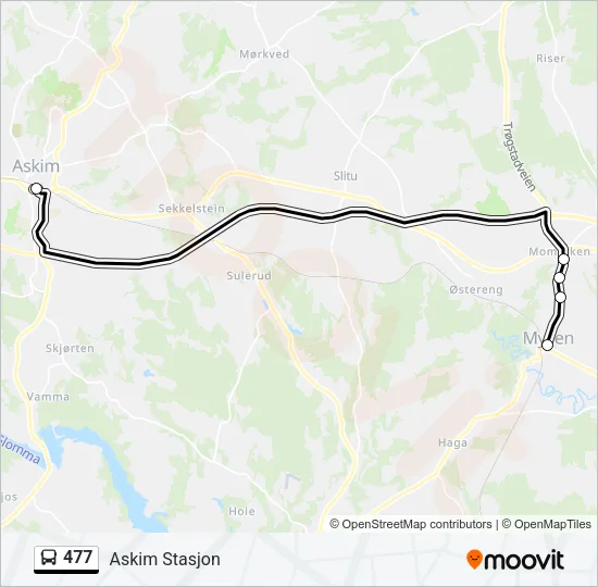 477 Bus Line Map