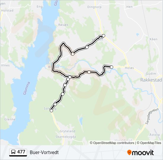 477 Bus Line Map