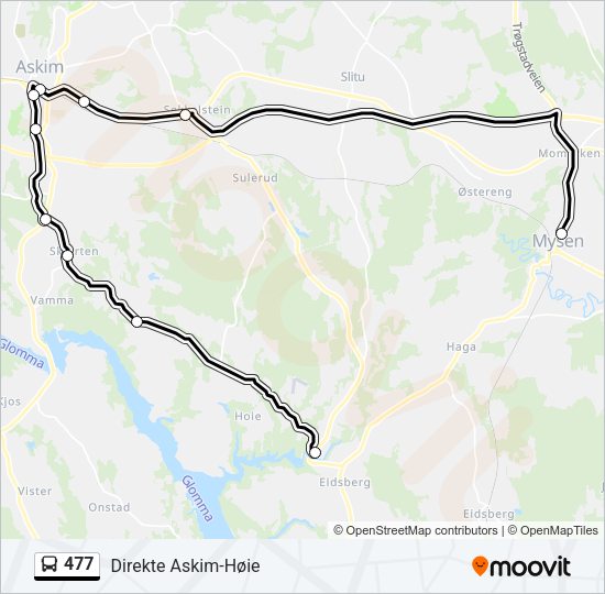 477 Bus Line Map