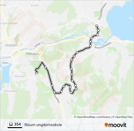 354 Bus Line Map