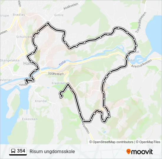 354 Bus Line Map