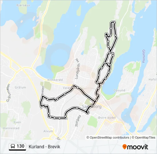 130 Bus Line Map