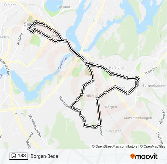133 Bus Line Map