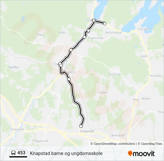 453 Bus Line Map