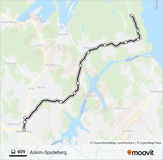 409 Bus Line Map