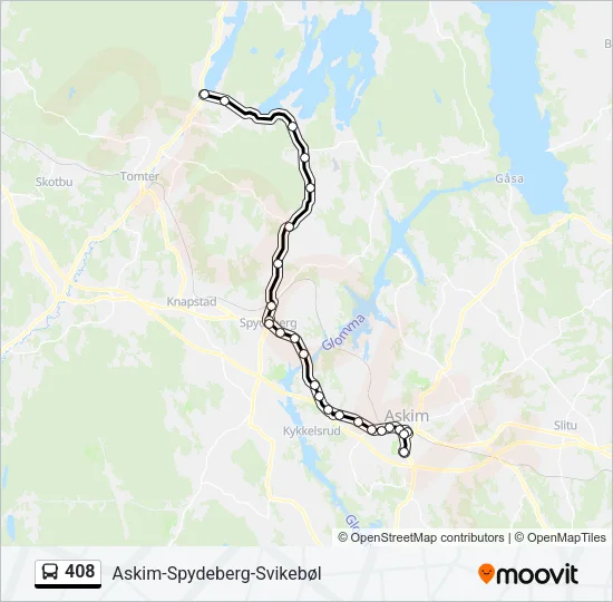 408 Bus Line Map