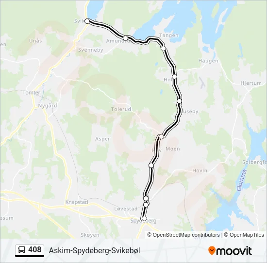 408 Bus Line Map