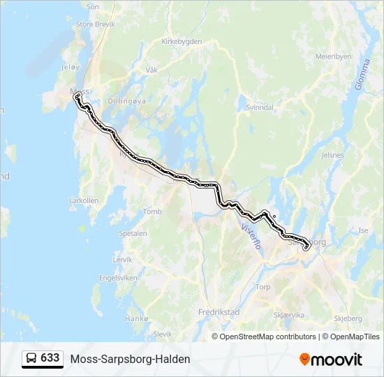 633 Bus Line Map