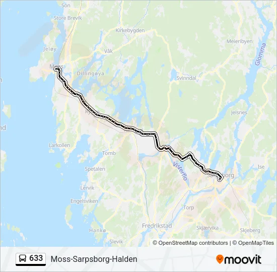 633 Bus Line Map