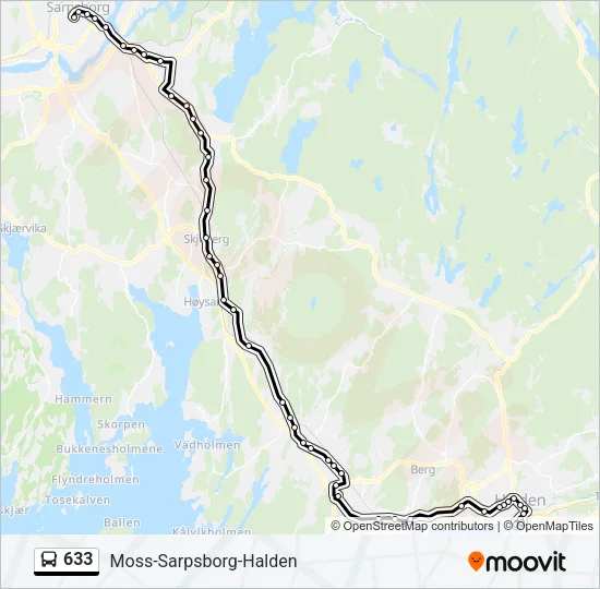 633 Bus Line Map