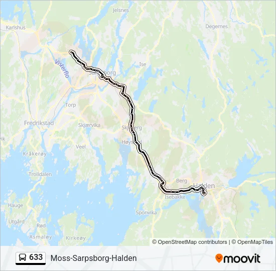 633 Bus Line Map