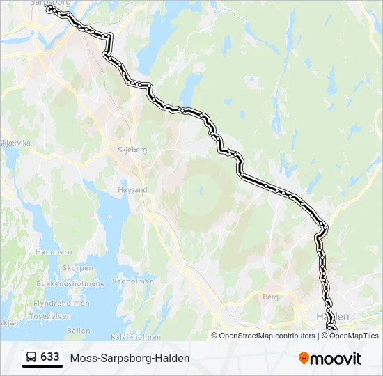 633 Bus Line Map