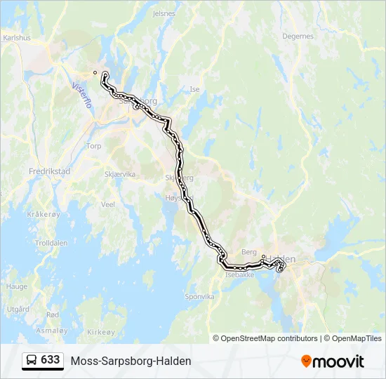 633 Bus Line Map