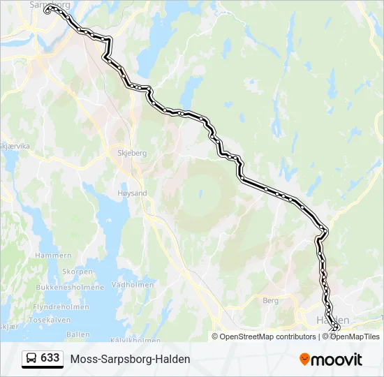 633 Bus Line Map