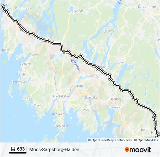633 Bus Line Map