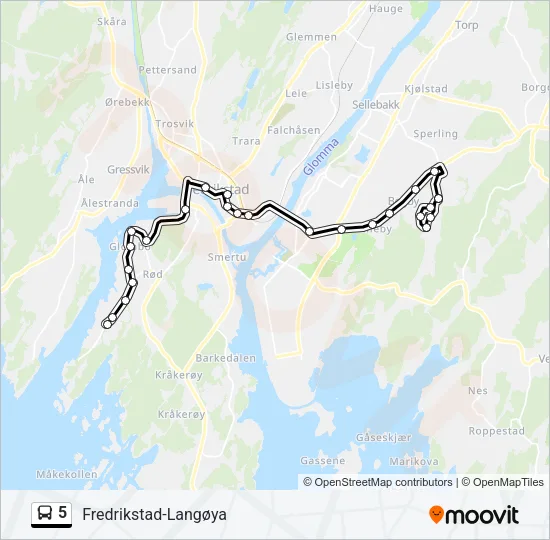 5 Bus Line Map