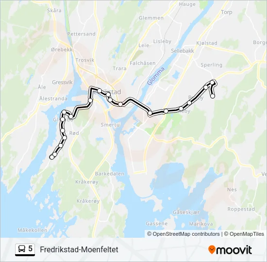 5 Bus Line Map