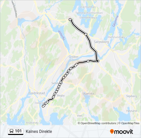 101 Bus Line Map
