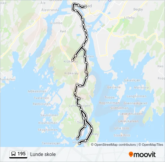 195 Bus Line Map
