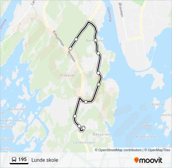 195 Bus Line Map
