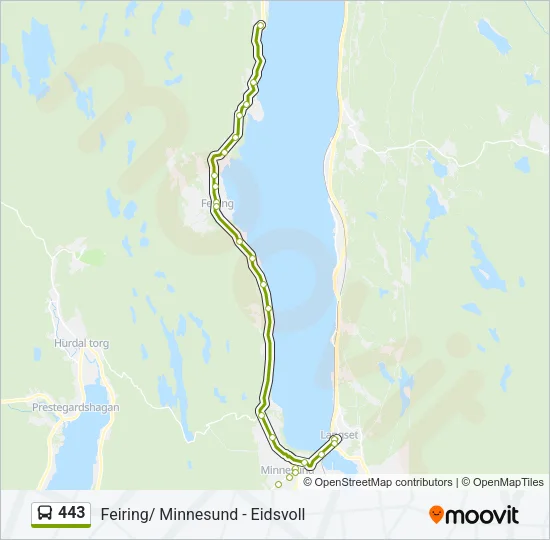 443 Bus Line Map