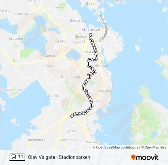 11 Bus Line Map