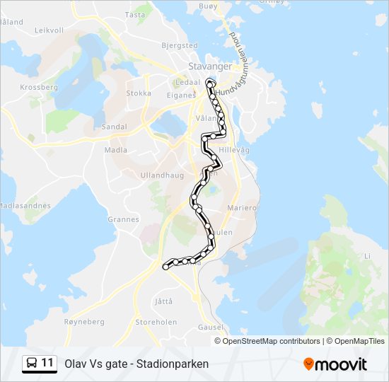 11 Bus Line Map
