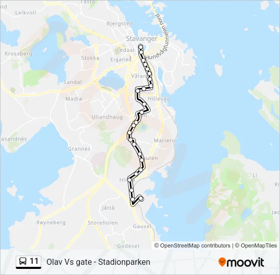 11 Bus Line Map