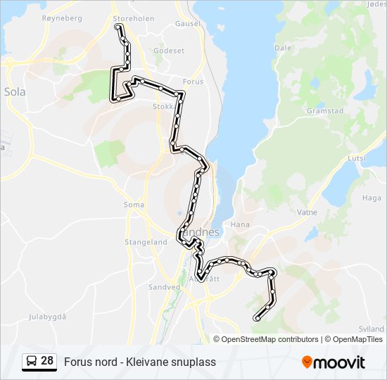 28 bus Line Map