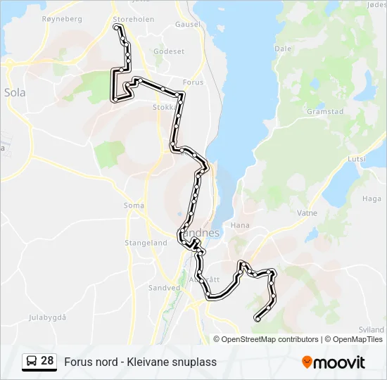 28 Bus Line Map