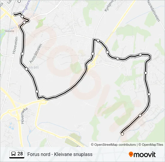 28 Bus Line Map