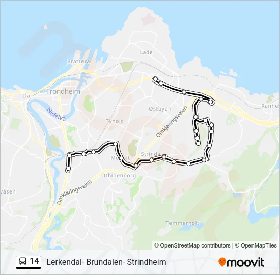14 Bus Line Map