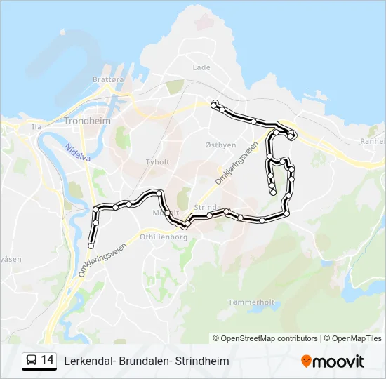 14 Bus Line Map