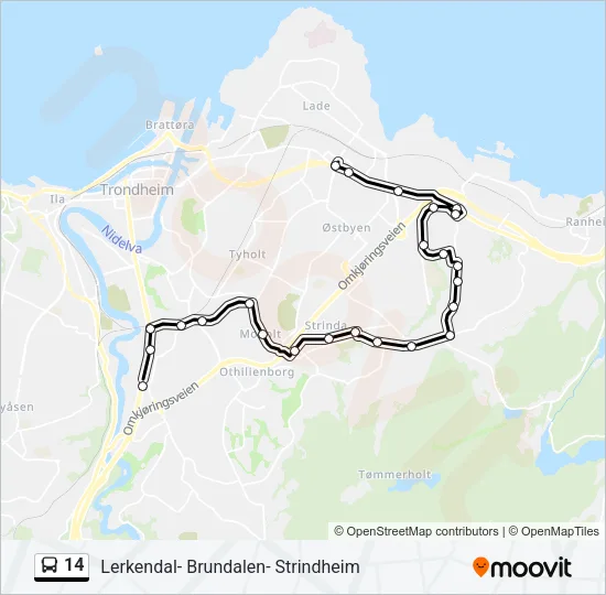 14 Bus Line Map