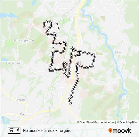 16 Bus Line Map