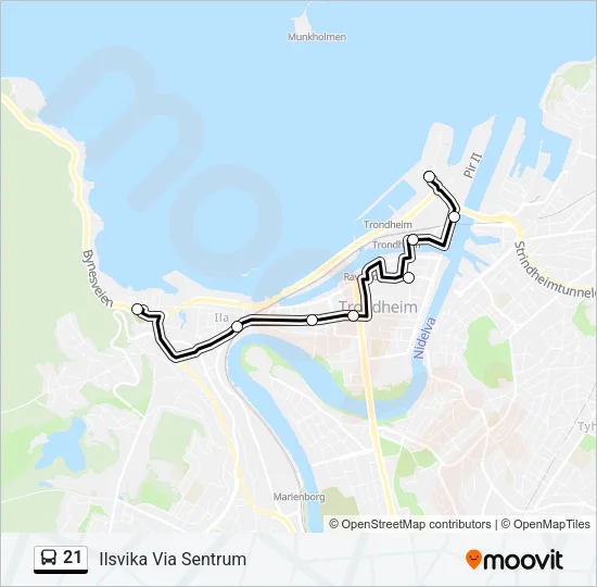 21 Bus Line Map