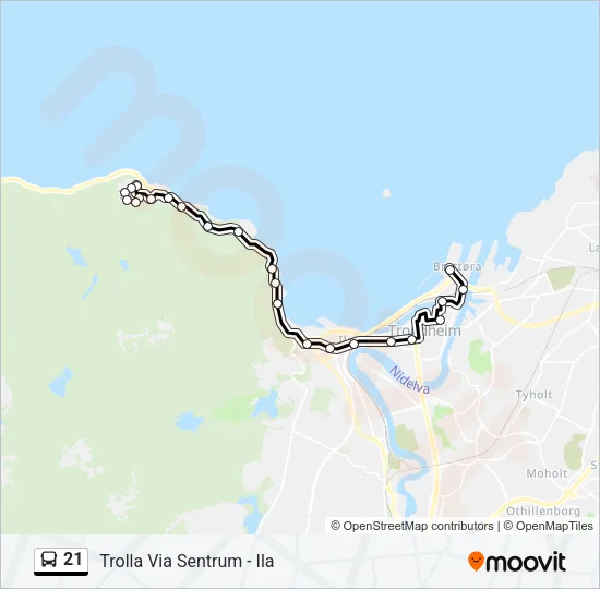 21 Bus Line Map