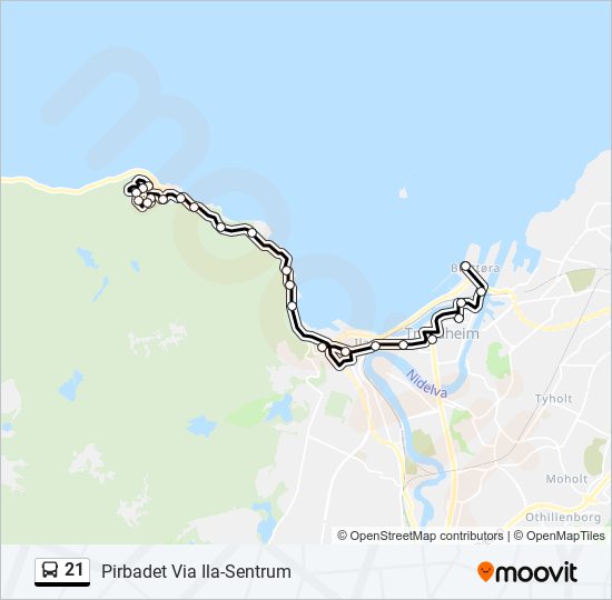 21 bus Line Map